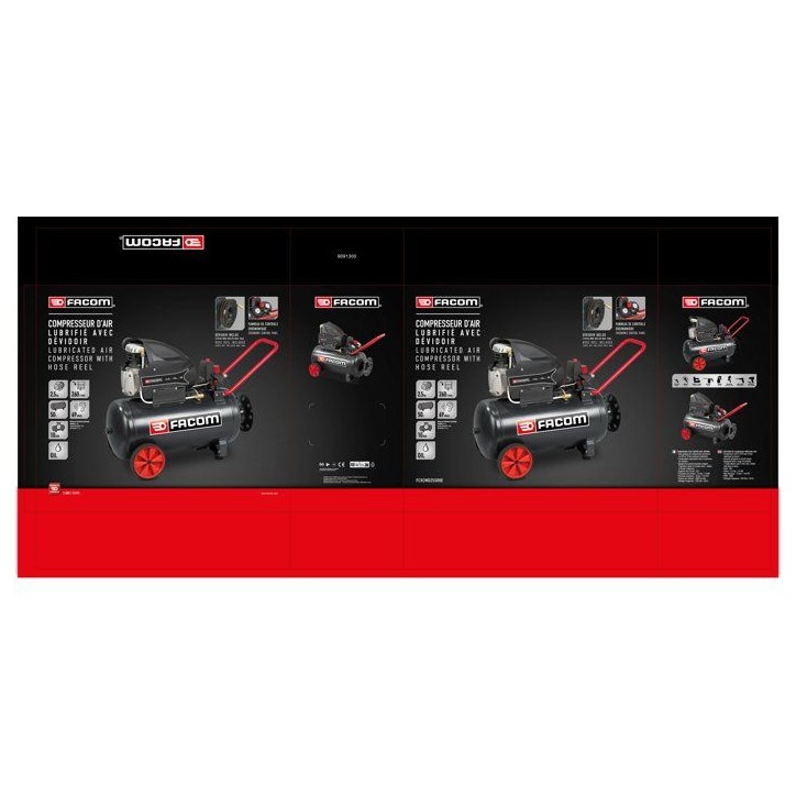 Compresseur - Horizontal - Facom - 50 L - 2,5 HP - 10 bars Compresseur - Horizontal - Facom - 50 L - 2,5 HP - 10 bars
