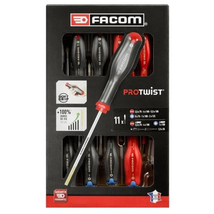 Jeu de 11 tournevis PROTWIST - FACOM - AT.11PB Jeu de 11 tournevis PROTWIST - FACOM - AT.11PB