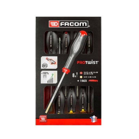 Coffret de 8 Tournevis Protwist - FACOM - AT.8PB - Fente/Prozidriv/Phi