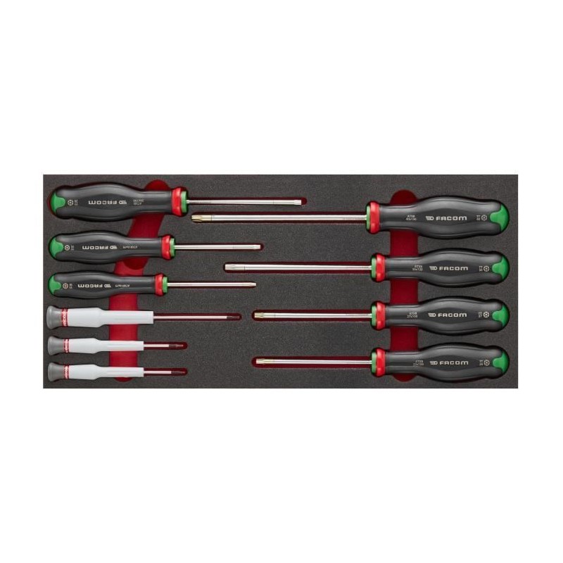 Module mousse 10 tournevis - FACOM - MODM.AT6PB - Protwist Torx - 10x7