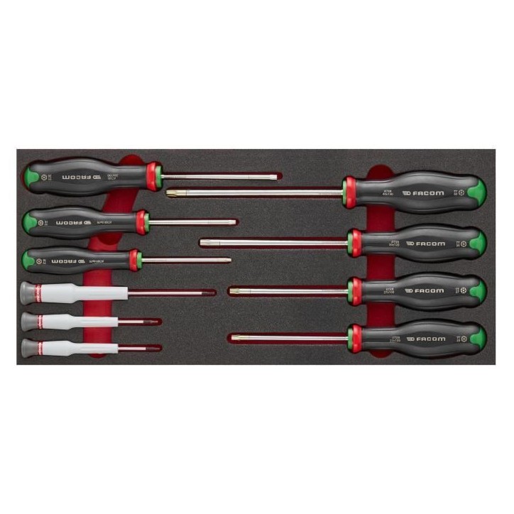 Module mousse 10 tournevis - FACOM - MODM.AT6PB - Protwist Torx - 10x75 a 40x150 mm Module mousse 10 tournevis - FACOM - MODM.AT6PB - Protwist Torx - 10x75 a 40x150 mm