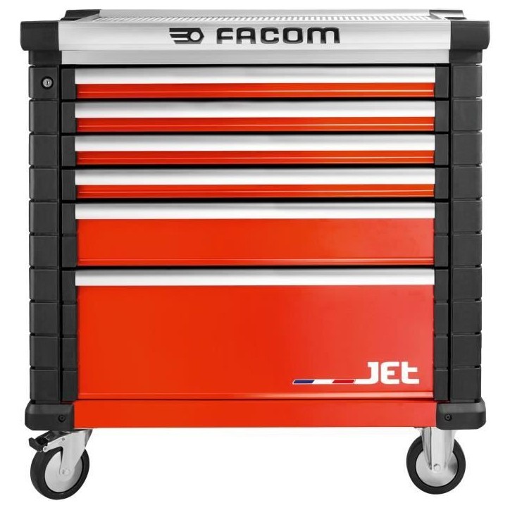 Servante d'atelier vide JET FACOM - JET.6M4A - 6 tiroirs - 4 modules par tiroir - Rouge Servante d'atelier vide JET FACOM - JET.6M4A - 6 tiroirs - 4 modules par tiroir - Rouge
