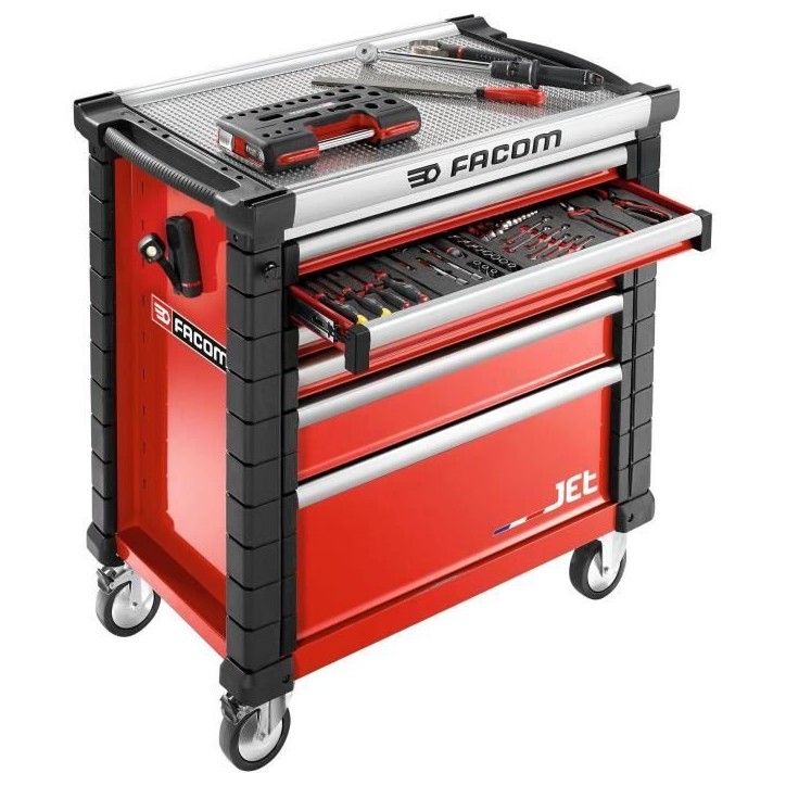 Servante d'atelier vide JET FACOM - JET.6M4A - 6 tiroirs - 4 modules par tiroir - Rouge Servante d'atelier vide JET FACOM - JET.6M4A - 6 tiroirs - 4 modules par tiroir - Rouge