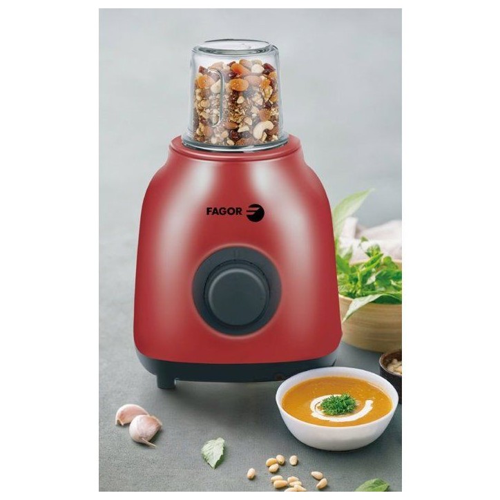 Blender 2-en-1 - FAGOR - FGB2153 - 400 W - Bol en verre gradué 1,5 L - Rouge Blender 2-en-1 - FAGOR - FGB2153 - 400 W - Bol en verre gradué 1,5 L - Rouge