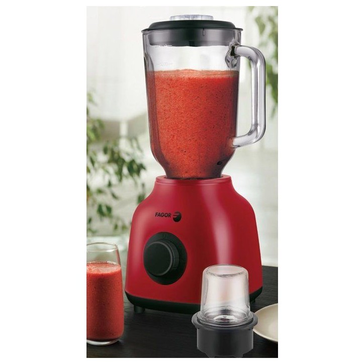 Blender 2-en-1 - FAGOR - FGB2153 - 400 W - Bol en verre gradué 1,5 L - Rouge Blender 2-en-1 - FAGOR - FGB2153 - 400 W - Bol en verre gradué 1,5 L - Rouge
