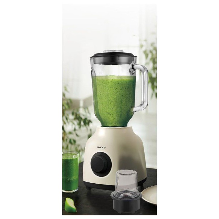 Blender 2-en-1 - FAGOR - FGC2160 - 400 W - Bol en verre gradué 1,5 L - Creme