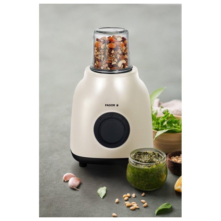 Blender 2-en-1 - FAGOR - FGC2160 - 400 W - Bol en verre gradué 1,5 L - Creme