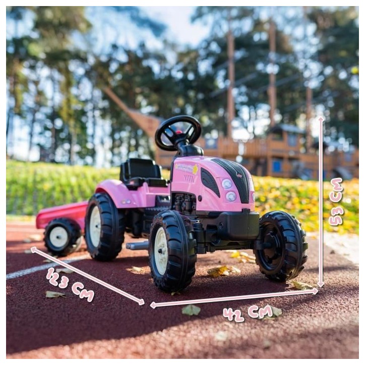 Tracteur a pédales Country Star - FALK - Avec remorque - Rose - 100% Fabriqué en France - 50% de plastique recyclé - Des 2 an Tracteur a pédales Country Star - FALK - Avec remorque - Rose - 100% Fabriqué en France - 50% de plastique recyclé - Des 2 an