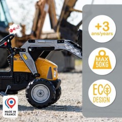 Tractopelle a pédales SuperBuilder - FALK - Capot ouvrant et remorque