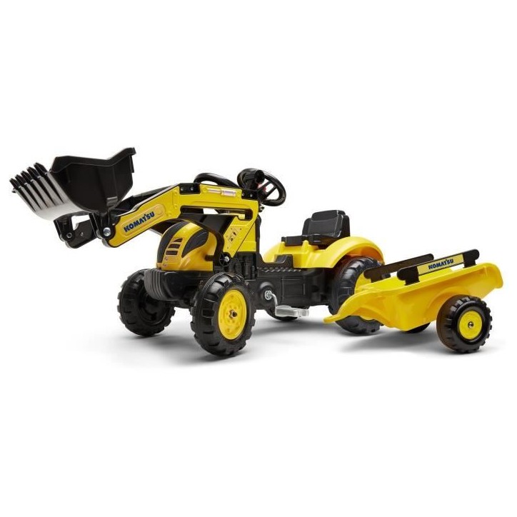 Tractopelle a pédales Komatsu - FALK - Pelle frontale et Remorque - 100% Fabriqué en France - 40% de plastique recyclé - Des Tractopelle a pédales Komatsu - FALK - Pelle frontale et Remorque - 100% Fabriqué en France - 40% de plastique recyclé - Des