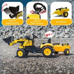 Tractopelle a pédales Komatsu - FALK - Pelle frontale et Remorque - 1