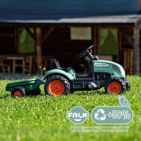 Tracteur a pédales Farm Lander - FALK - Avec remorque - Fabriqué en France - Contient au moins 50% de plastique recyclé - Des