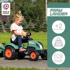 Tracteur a pédales Farm Lander - FALK - Avec remorque - Fabriqué en