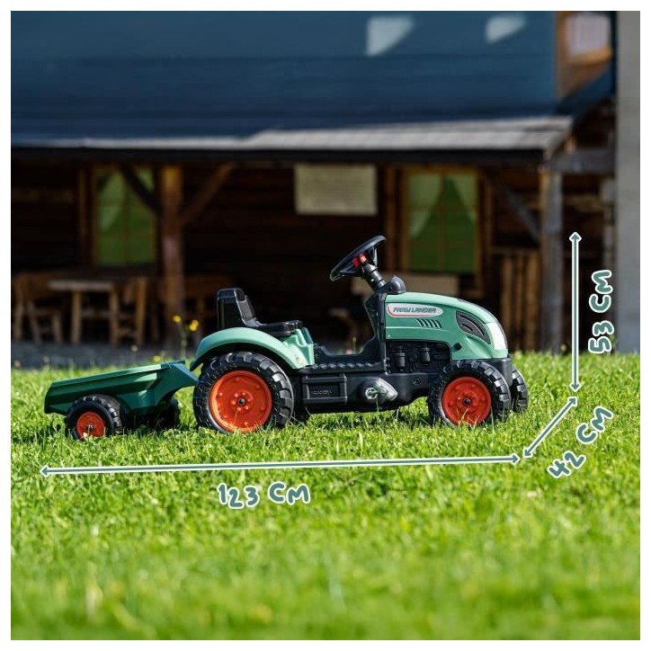 Tracteur a pédales Farm Lander - FALK - Avec remorque - Fabriqué en France - Contient au moins 50% de plastique recyclé - Des Tracteur a pédales Farm Lander - FALK - Avec remorque - Fabriqué en France - Contient au moins 50% de plastique recyclé - Des