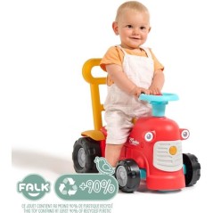 Porteur tracteur Maurice - FALK - Volant directionnel, Assise ouvrante - Fabriqué en France - 90% de plastique recyclé - Des 1