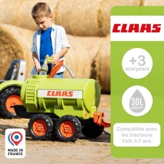 Remorque Citerne Claas - FALK - Capacité 30L - Vert - Adaptable avec