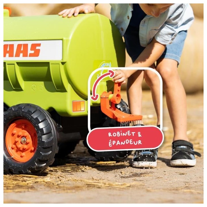 Remorque Citerne Claas - FALK - Capacité 30L - Vert - Adaptable avec les tracteurs FALK 3-7 ans - 100% Fabriqué en France Remorque Citerne Claas - FALK - Capacité 30L - Vert - Adaptable avec les tracteurs FALK 3-7 ans - 100% Fabriqué en France