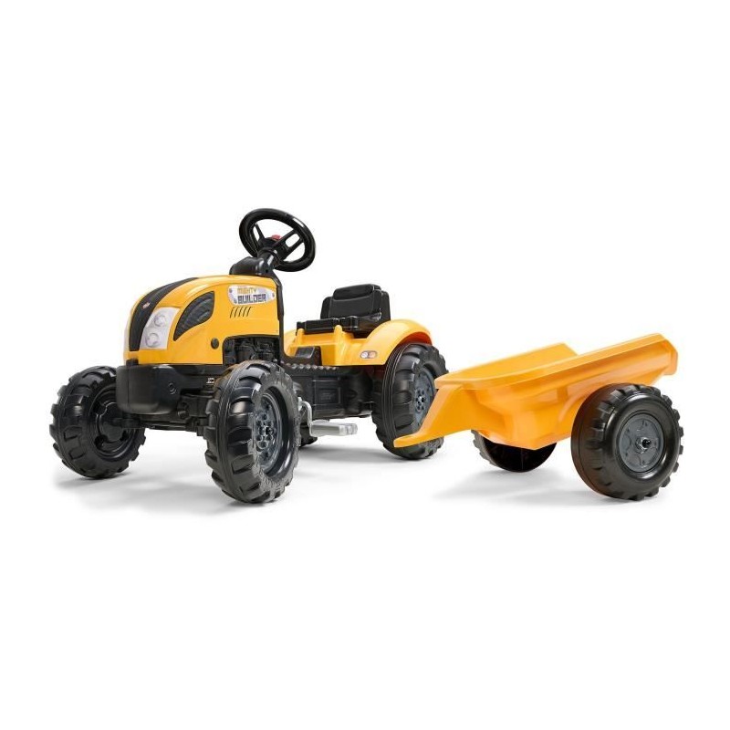 Tracteur a pédales Mighty Builder - FALK - Avec remorque - 100% Fabri