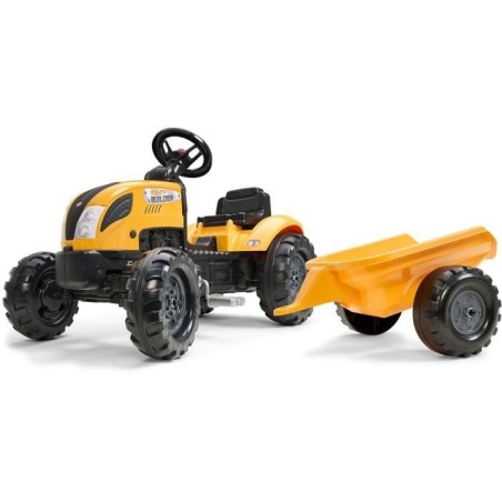 Tracteur a pédales Mighty Builder - FALK - Avec remorque - 100% Fabri