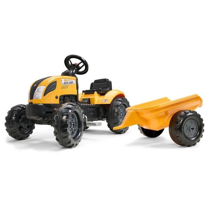Tracteur a pédales Mighty Builder - FALK - Avec remorque - 100% Fabriqué en France - Au moins 50% de plastique recyclé - Des Tracteur a pédales Mighty Builder - FALK - Avec remorque - 100% Fabriqué en France - Au moins 50% de plastique recyclé - Des