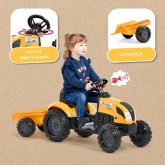 Tracteur a pédales Mighty Builder - FALK - Avec remorque - 100% Fabri