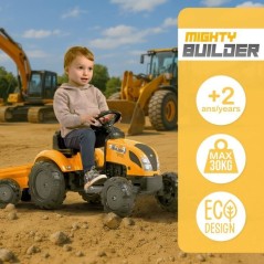 Tracteur a pédales Mighty Builder - FALK - Avec remorque - 100% Fabri