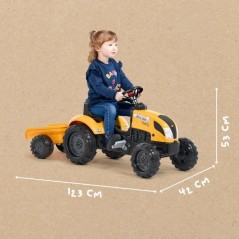 Tracteur a pédales Mighty Builder - FALK - Avec remorque - 100% Fabri