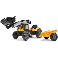 Tracteur a pédales Mighty Builder - FALK - Avec remorque - Jaune - 10