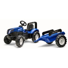 Tracteur a pédales New Holland - FALK - Volant directionnel et Remorq