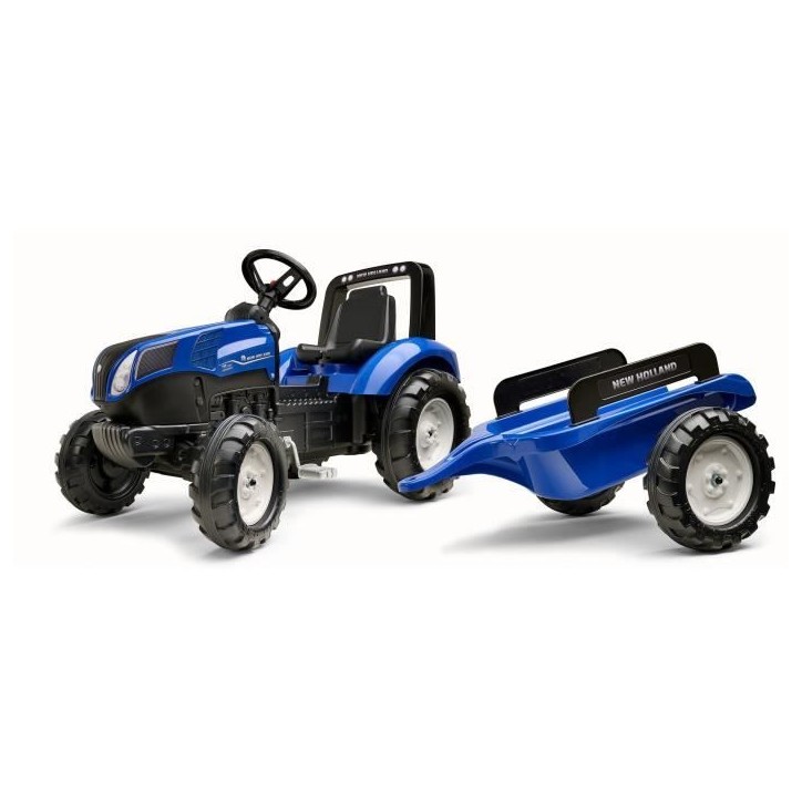 Tracteur a pédales New Holland - FALK - Volant directionnel et Remorque - Fabriqué en France - 60% de plastique recyclé - Des Tracteur a pédales New Holland - FALK - Volant directionnel et Remorque - Fabriqué en France - 60% de plastique recyclé - Des