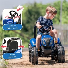 Tracteur a pédales New Holland - FALK - Volant directionnel et Remorq