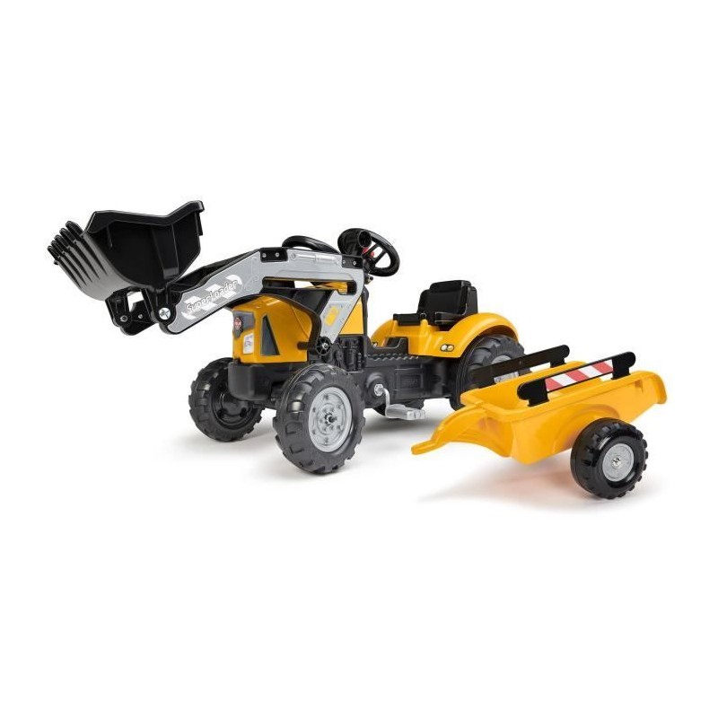 Tractopelle a pédales SuperBuilder - FALK - Volant directionnel, Remo