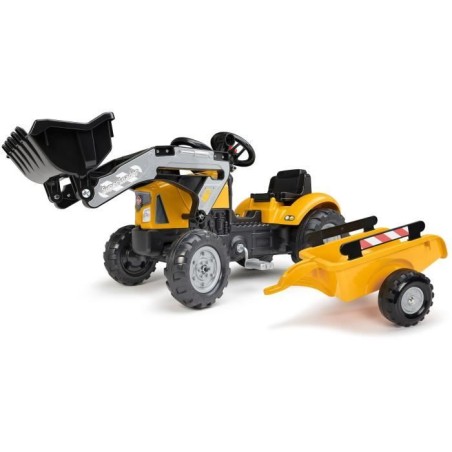 Tractopelle a pédales SuperBuilder - FALK - Volant directionnel, Remo