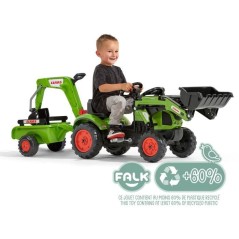 Tractopelle Claas - FALK - Volant directionnel, Excavatrice et Remorque - Fabriqué en France - 60% de plastique recyclé - Des