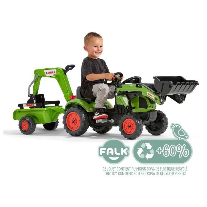 Tractopelle Claas - FALK - Volant directionnel, Excavatrice et Remorque - Fabriqué en France - 60% de plastique recyclé - Des Tractopelle Claas - FALK - Volant directionnel, Excavatrice et Remorque - Fabriqué en France - 60% de plastique recyclé - Des