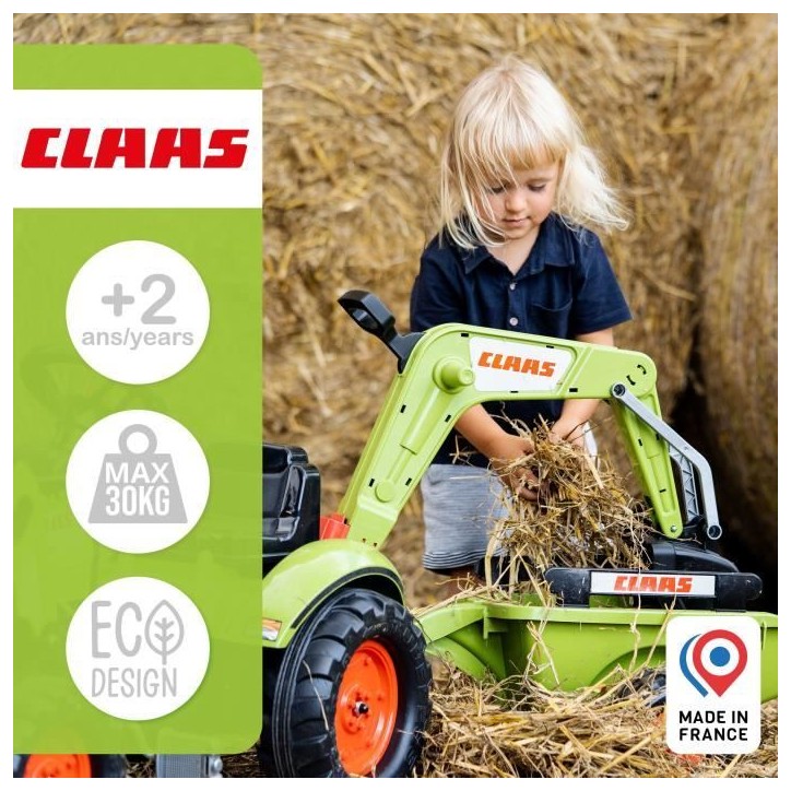 Tractopelle Claas - FALK - Volant directionnel, Excavatrice et Remorque - Fabriqué en France - 60% de plastique recyclé - Des Tractopelle Claas - FALK - Volant directionnel, Excavatrice et Remorque - Fabriqué en France - 60% de plastique recyclé - Des