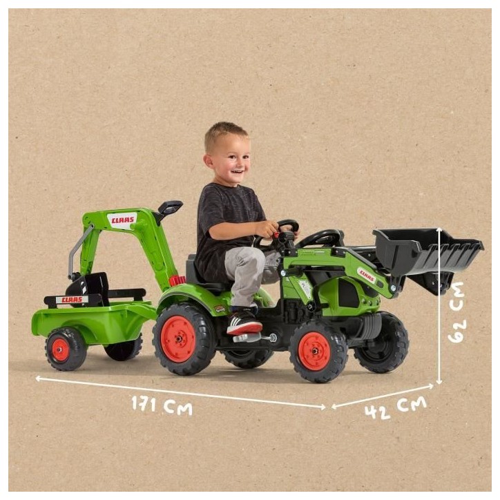 Tractopelle Claas - FALK - Volant directionnel, Excavatrice et Remorque - Fabriqué en France - 60% de plastique recyclé - Des Tractopelle Claas - FALK - Volant directionnel, Excavatrice et Remorque - Fabriqué en France - 60% de plastique recyclé - Des