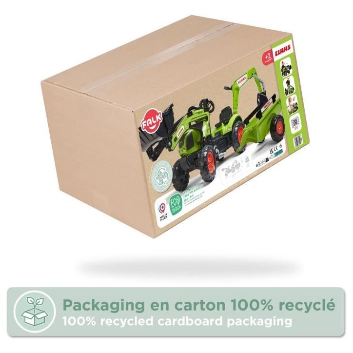Tractopelle Claas - FALK - Volant directionnel, Excavatrice et Remorque - Fabriqué en France - 60% de plastique recyclé - Des Tractopelle Claas - FALK - Volant directionnel, Excavatrice et Remorque - Fabriqué en France - 60% de plastique recyclé - Des