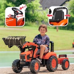 Tractopelle a pédales - FALK - Kubota - Avec remorque - Des 3 ans - 1