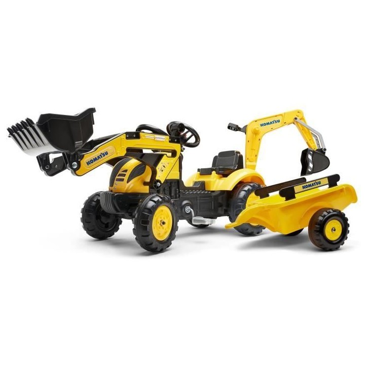 Tractopelle a pédales Komatsu - FALK - Pelle frontale & Excavatrice - 100% Fabriqué en France - 30% de plastique recyclé - De Tractopelle a pédales Komatsu - FALK - Pelle frontale & Excavatrice - 100% Fabriqué en France - 30% de plastique recyclé - De