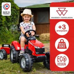 Tracteur a pédales Massey Ferguson - FALK - Volant directionnel, Remo
