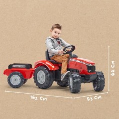 Tracteur a pédales Massey Ferguson - FALK - Volant directionnel, Remo