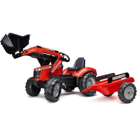Tractopelle a pédales Massey Ferguson - FALK -Pelle frontale et Remor