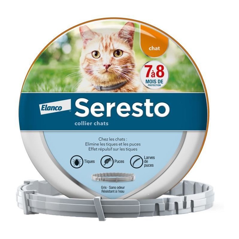 SERESTO Chat Collier Anti-Puces et Anti-Tiques - Protection 7a 8 mois SERESTO Chat Collier Anti-Puces et Anti-Tiques - Protection 7a 8 mois