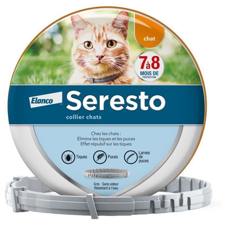 SERESTO Chat Collier Anti-Puces et Anti-Tiques - Protection 7a 8 mois SERESTO Chat Collier Anti-Puces et Anti-Tiques - Protection 7a 8 mois