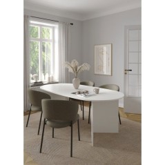 Table a Manger FAMILY - Blanc Mat - Ovale - 6 places - 200 x 100 x 76