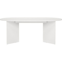Table a Manger FAMILY - Blanc Mat - Ovale - 6 places - 200 x 100 x 76 cm