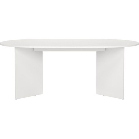 Table a Manger FAMILY - Blanc Mat - Ovale - 6 places - 200 x 100 x 76 cm