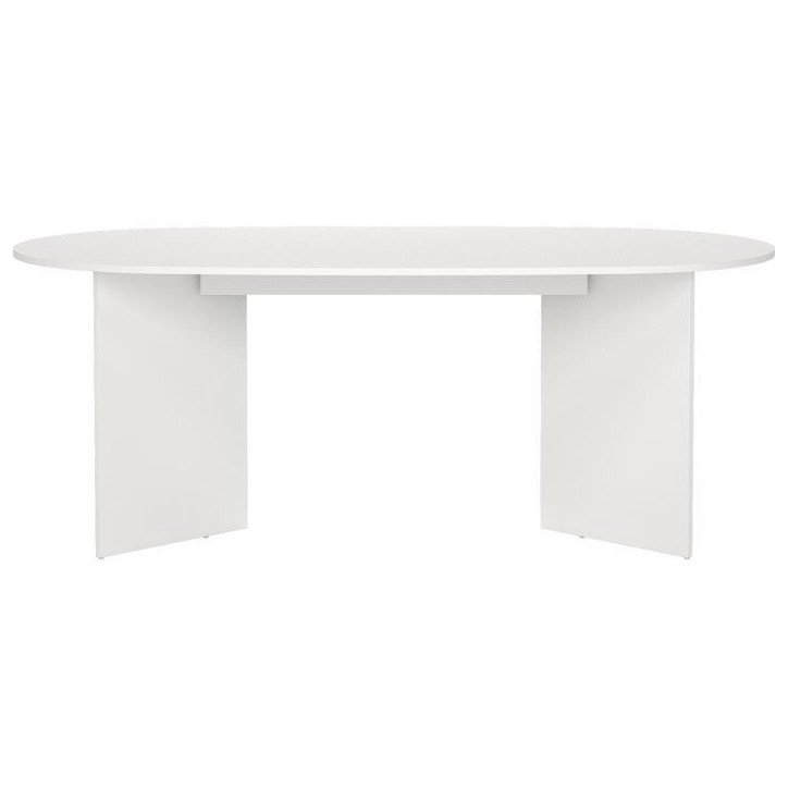 Table a Manger FAMILY - Blanc Mat - Ovale - 6 places - 200 x 100 x 76 cm