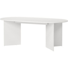 Table a Manger FAMILY - Blanc Mat - Ovale - 6 places - 200 x 100 x 76